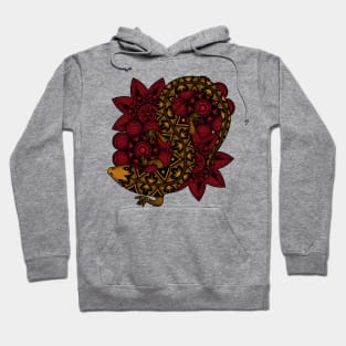 Zentangle Salamander and Flowers Mandala Hoodie